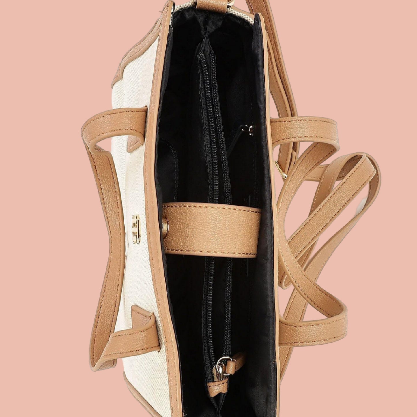 Tommy Hilfiger Brown & Beige Tote Bag