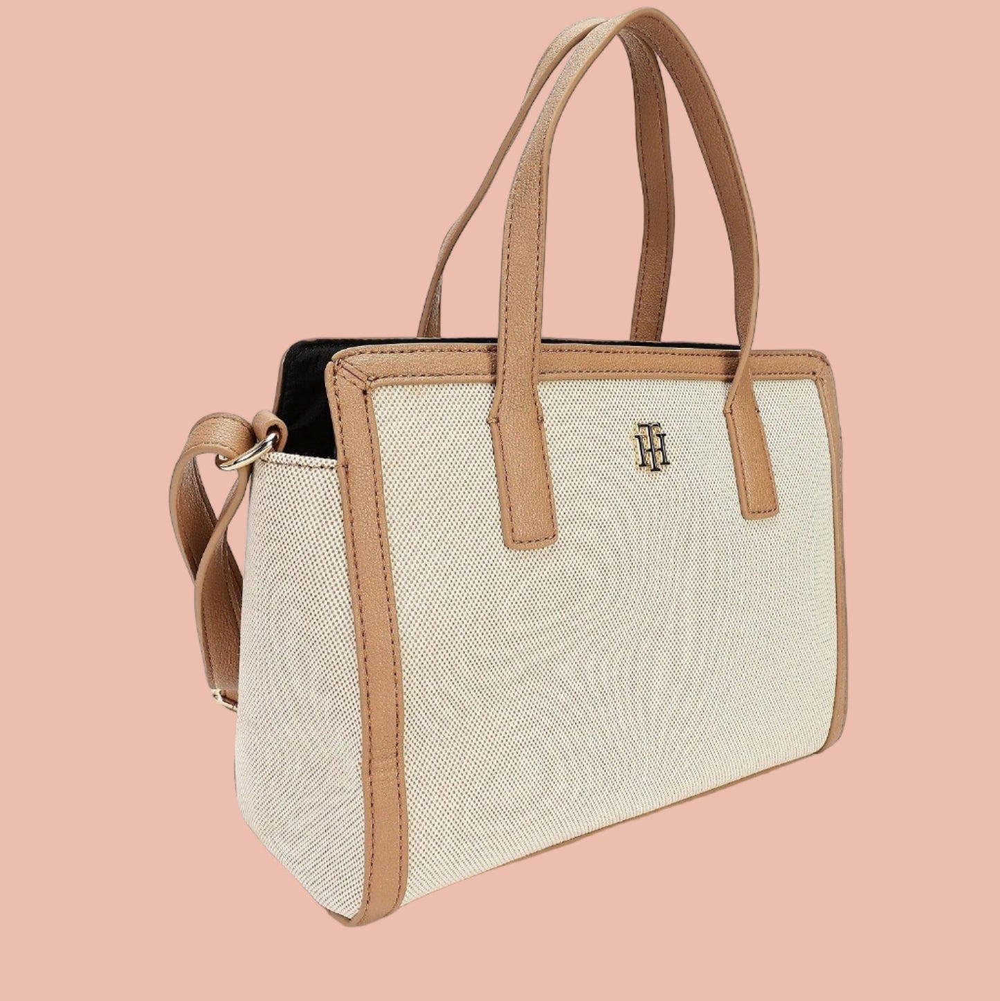 Tommy Hilfiger Brown & Beige Tote Bag